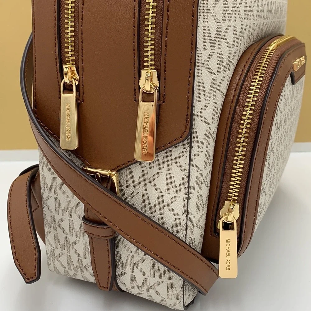 MICHAEL KORS JAYCEE MEDIUM BACKPACK VANILLA SIGNATURE COLOR NWT